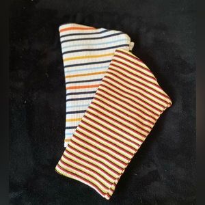 Set of 2 Garage Striped Tube Tops. Ribbed, Colourful